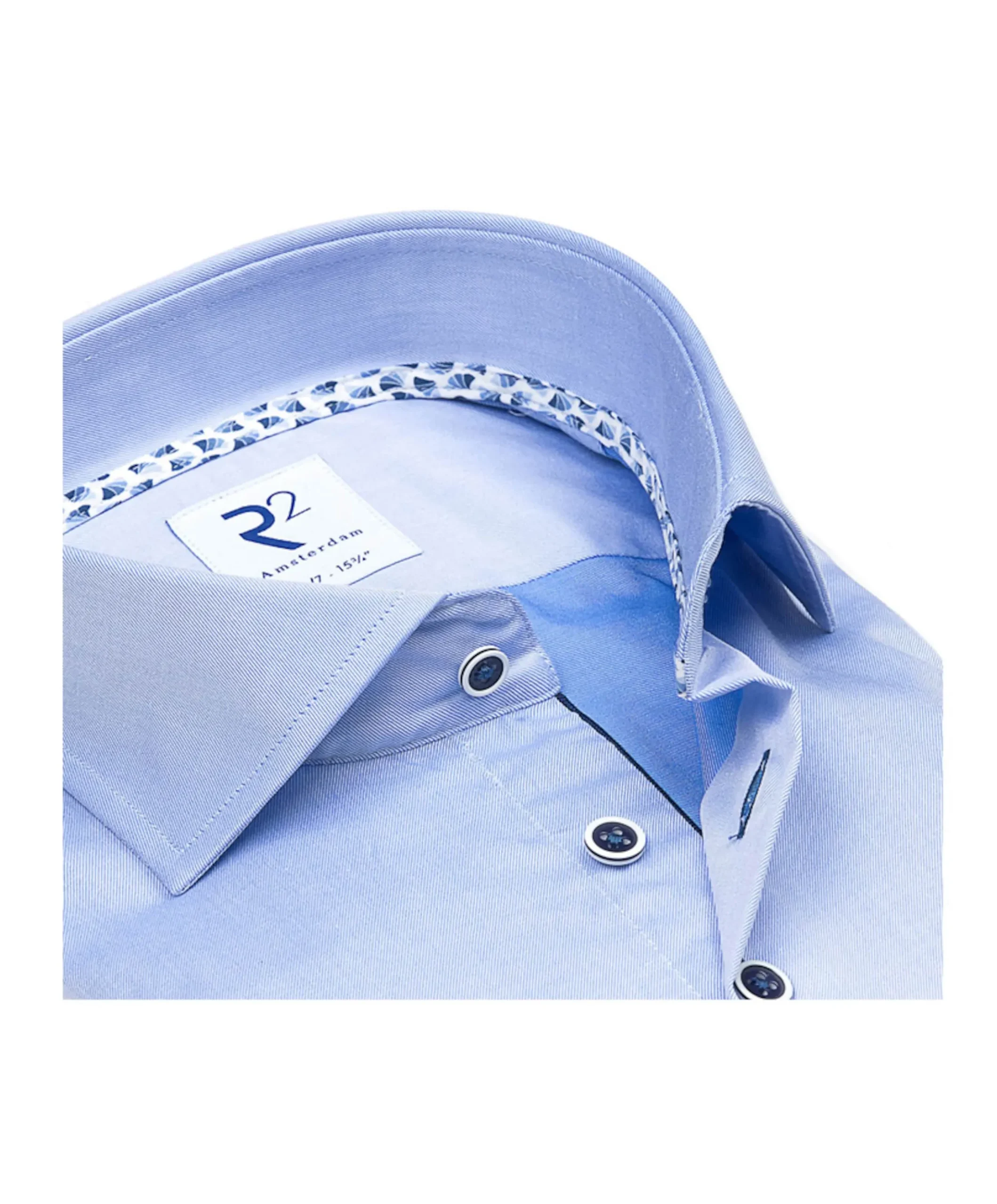 Heren overhemd extra lange mouw blauw