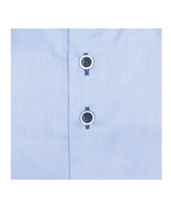Heren overhemd extra lange mouw blauw