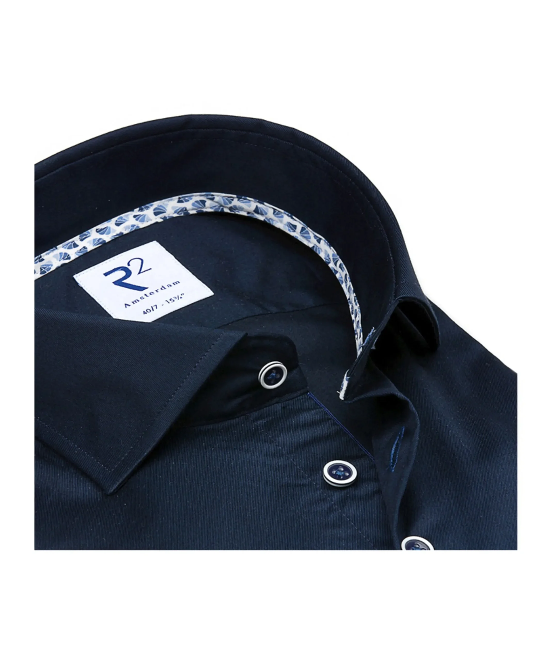 Heren overhemd extra lange mouw blauw