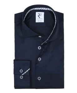 Heren overhemd extra lange mouw blauw