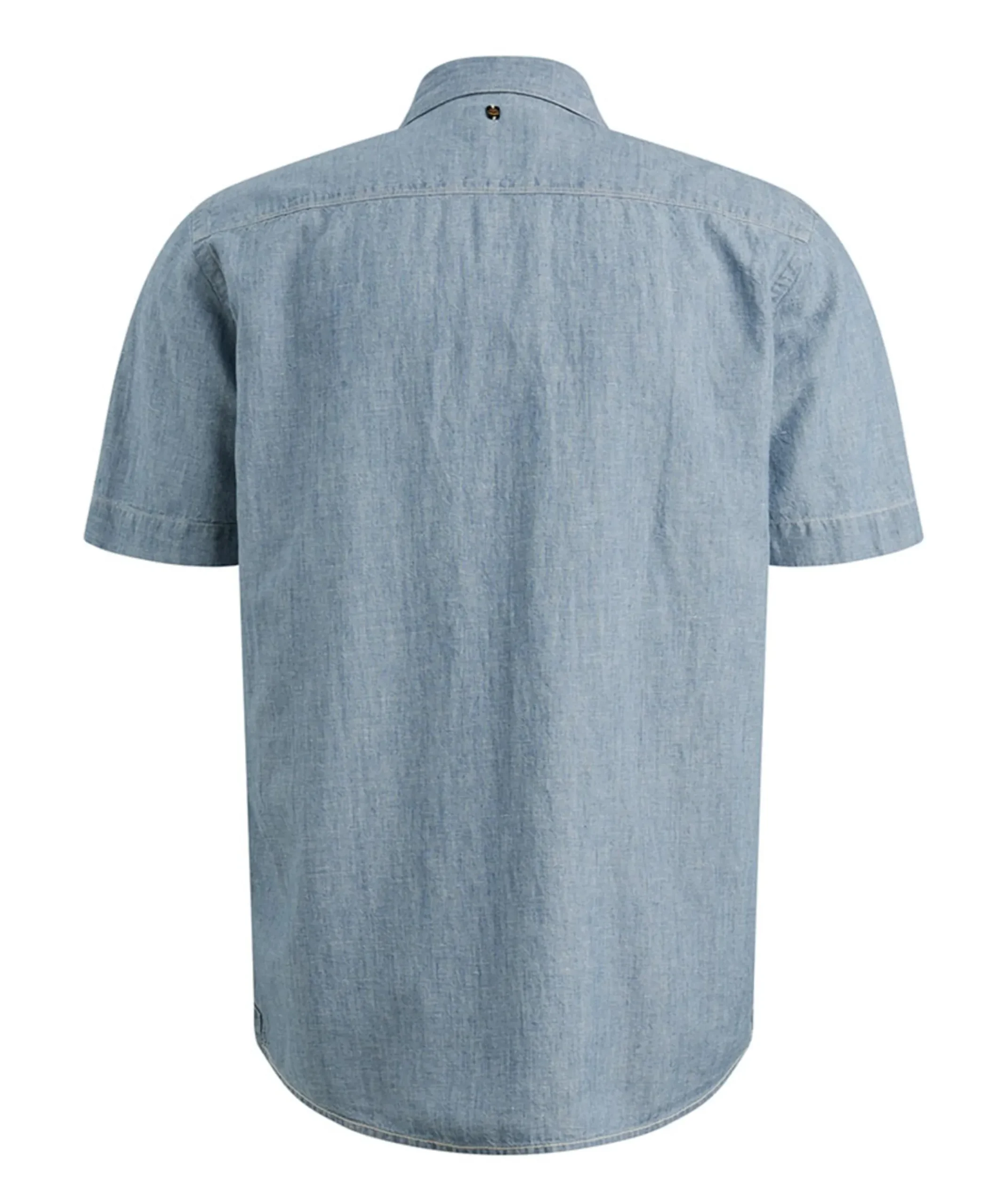 Heren overhemd korte mouw blauw