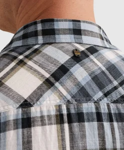 Heren overhemd korte mouw blauw
