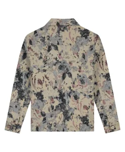 Heren overhemd lange mouw beige