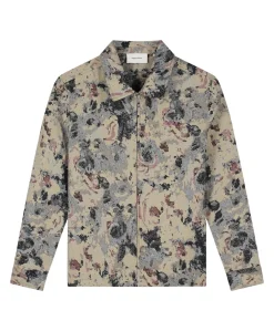 Heren overhemd lange mouw beige