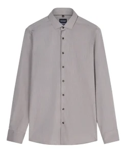 Heren overhemd lange mouw beige