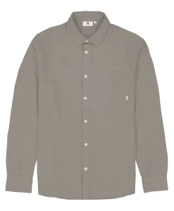 Heren overhemd lange mouw beige