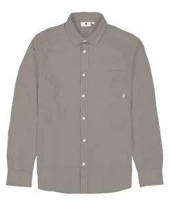 Heren overhemd lange mouw beige