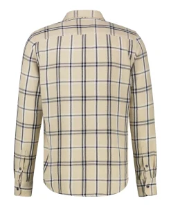 Heren overhemd lange mouw beige
