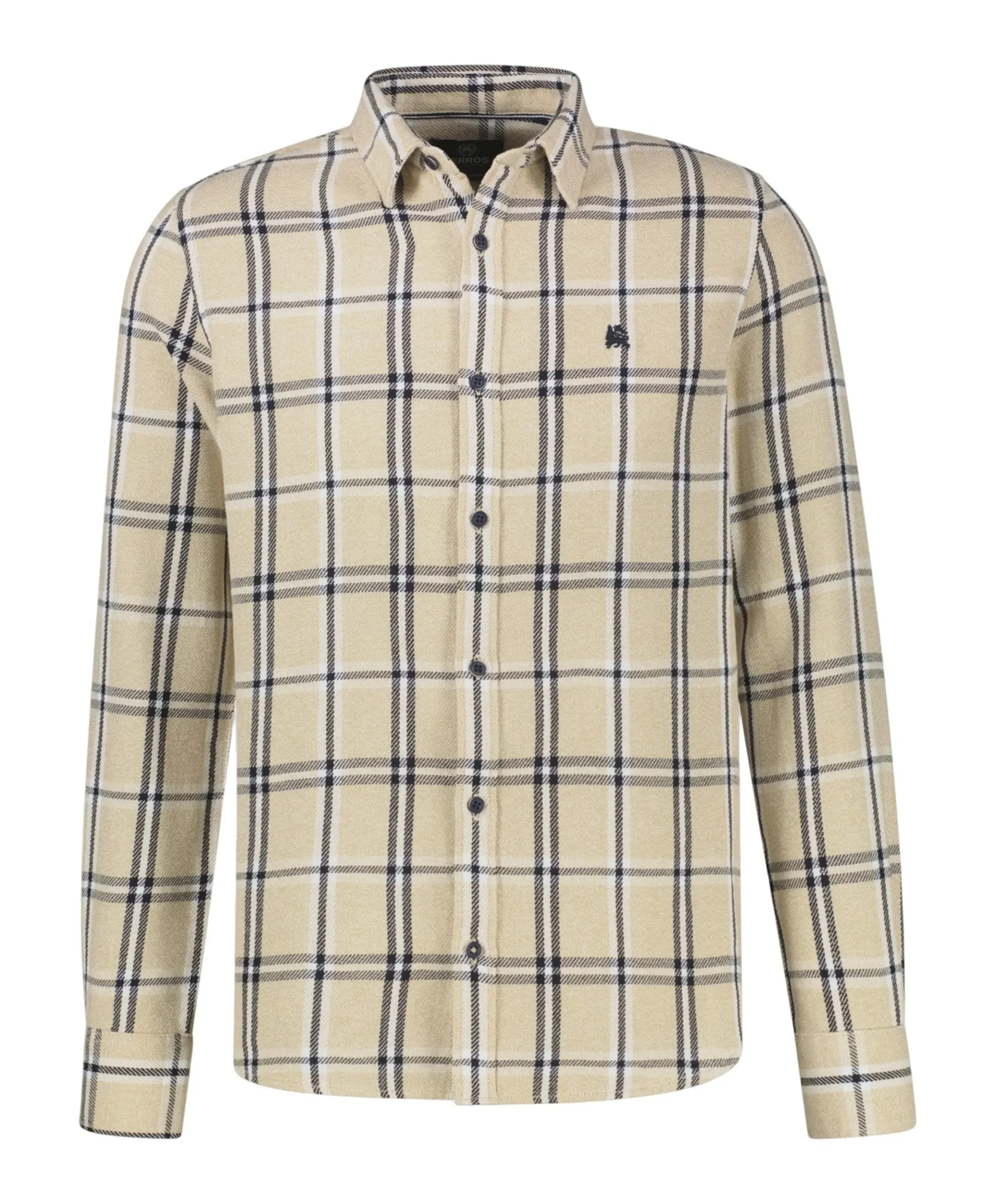 Heren overhemd lange mouw beige