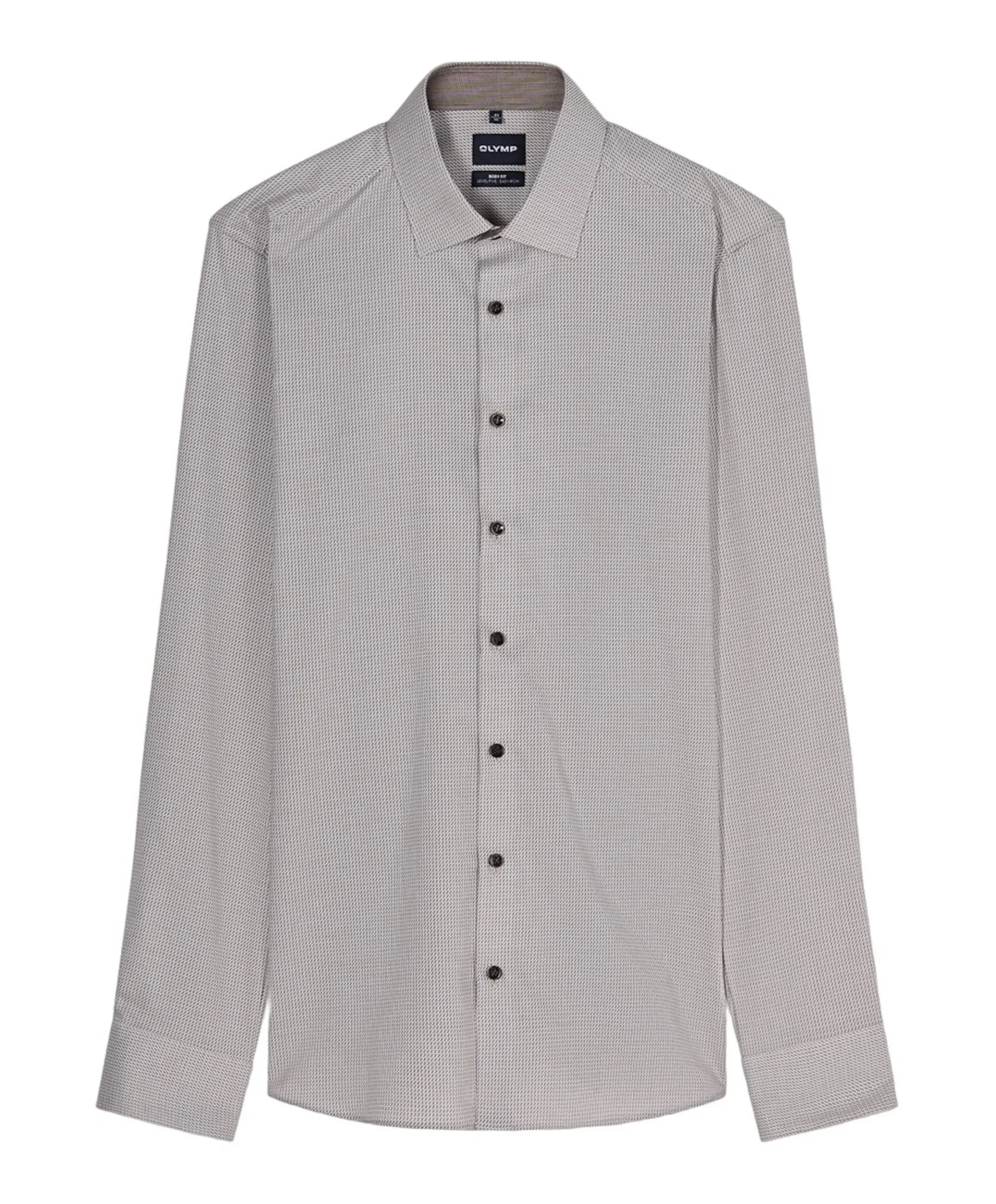 Heren overhemd lange mouw beige