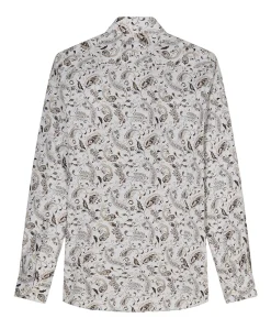Heren overhemd lange mouw beige
