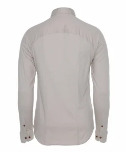 Heren overhemd lange mouw beige