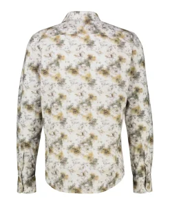 Heren overhemd lange mouw beige