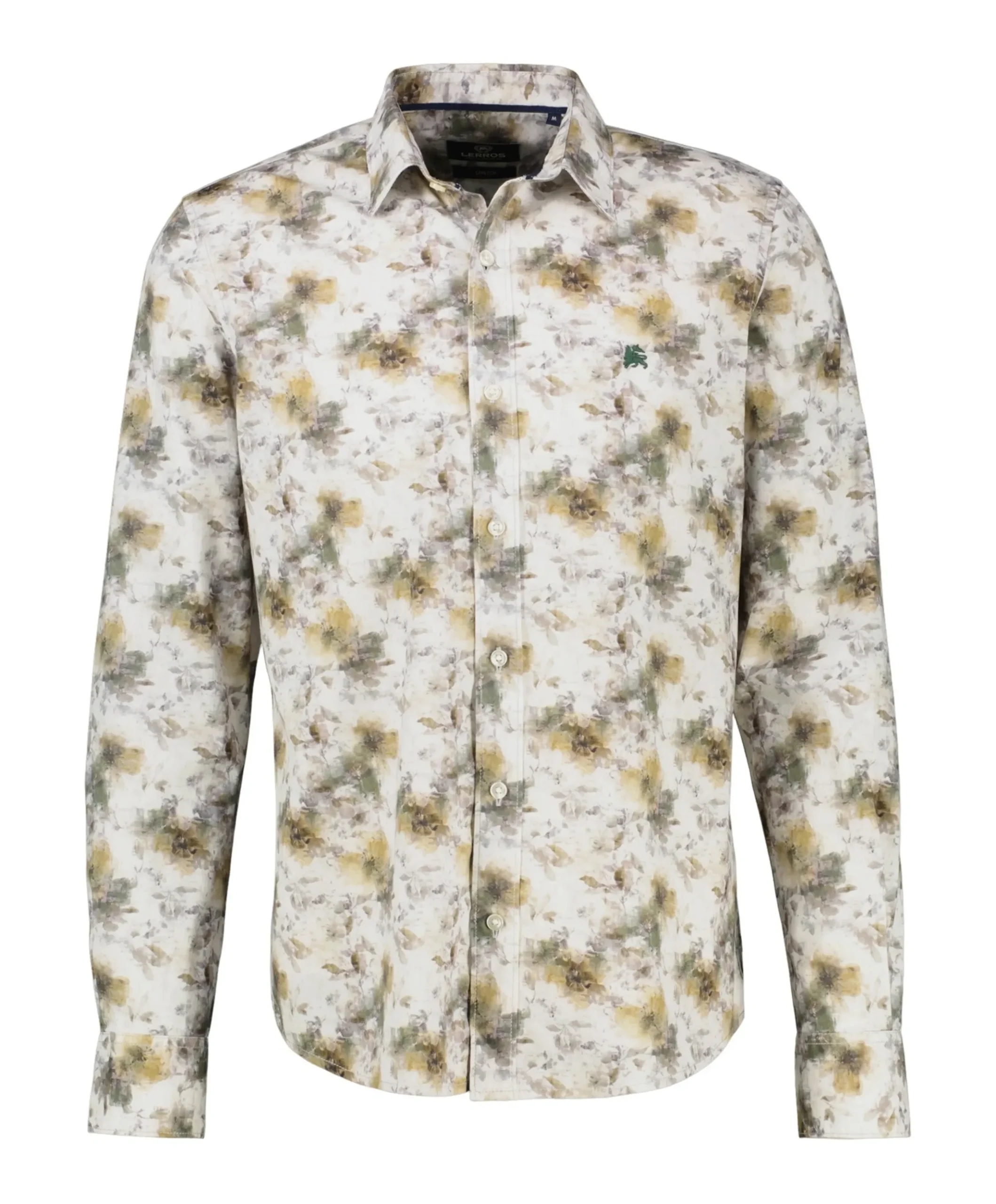 Heren overhemd lange mouw beige