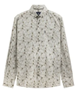 Heren overhemd lange mouw beige
