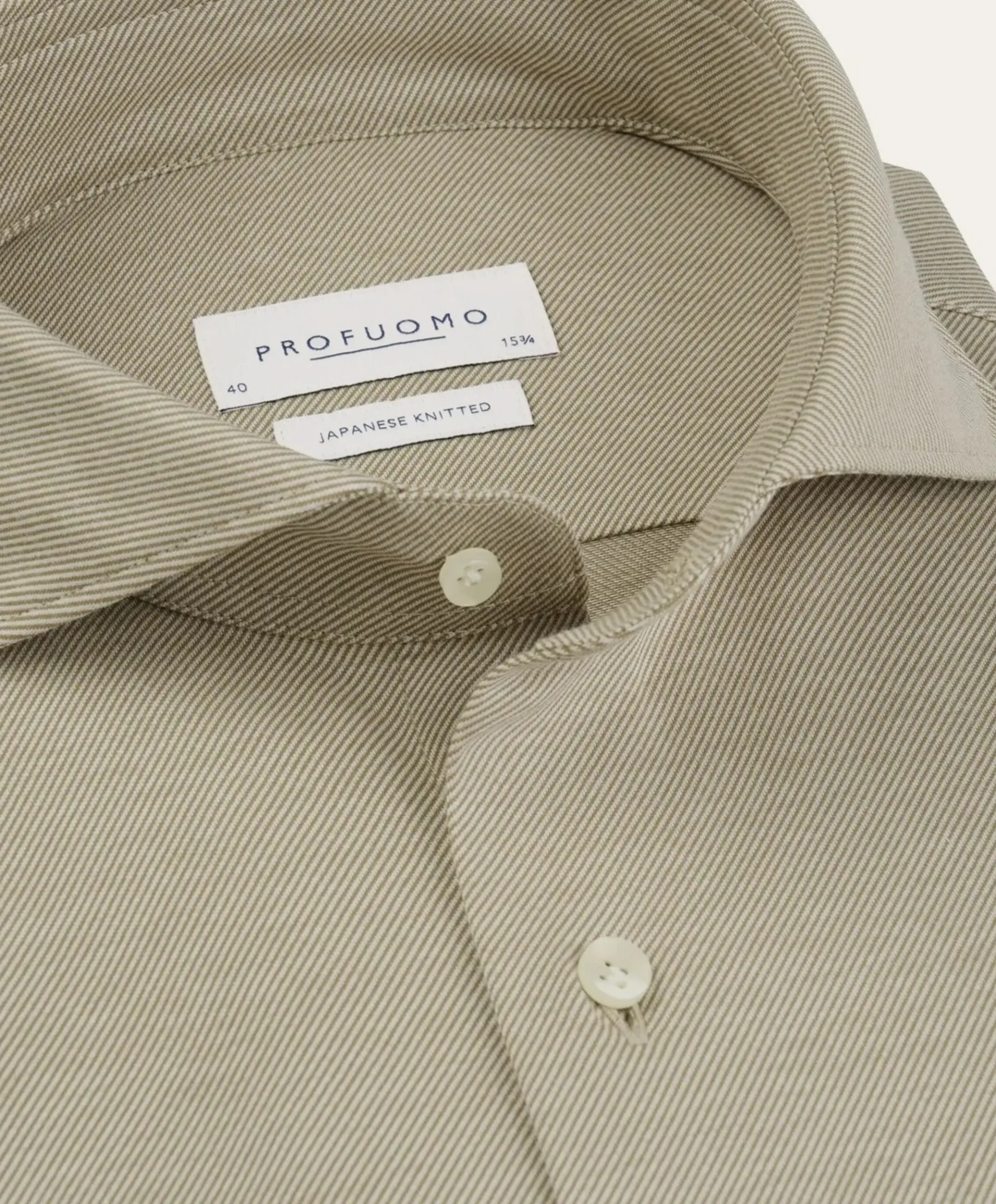 Heren overhemd lange mouw beige