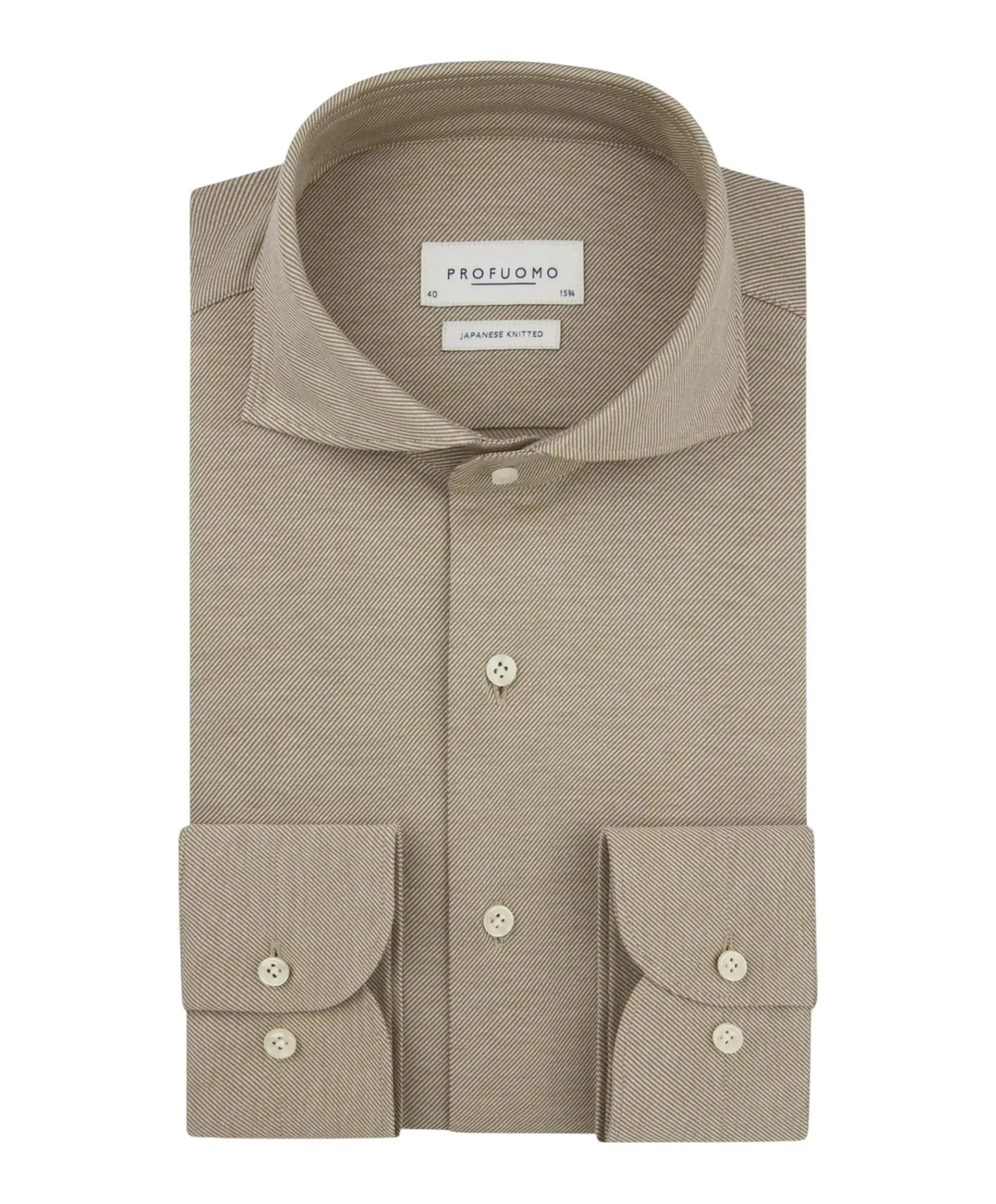 Heren overhemd lange mouw beige