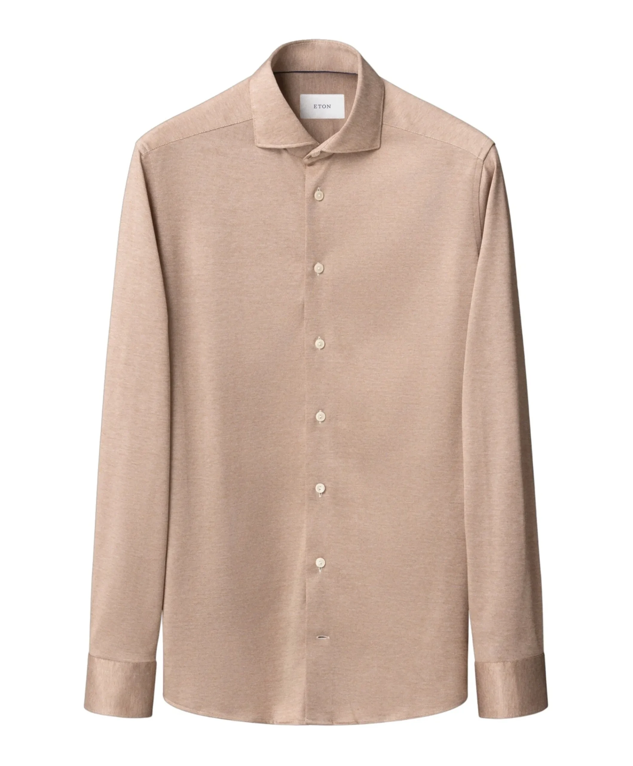 Heren overhemd lange mouw beige