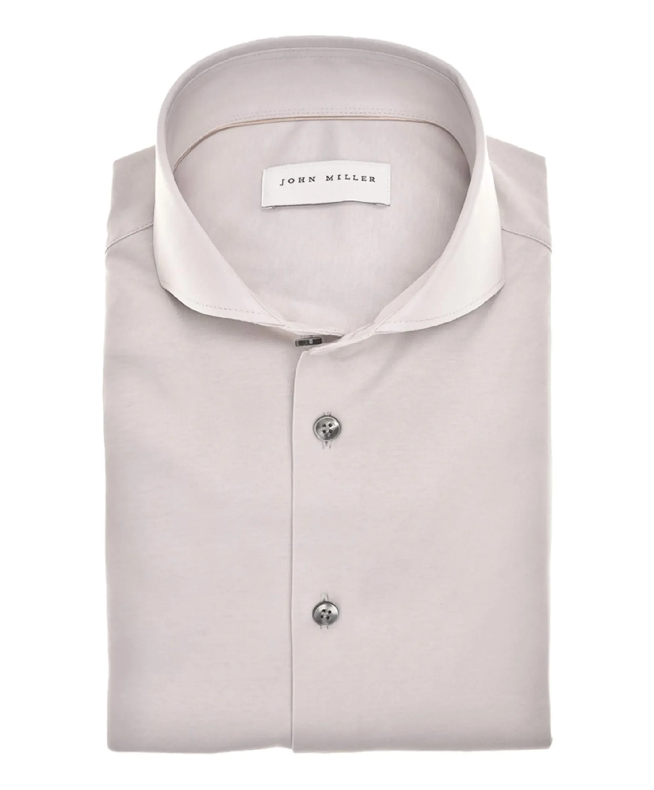 Heren overhemd lange mouw beige