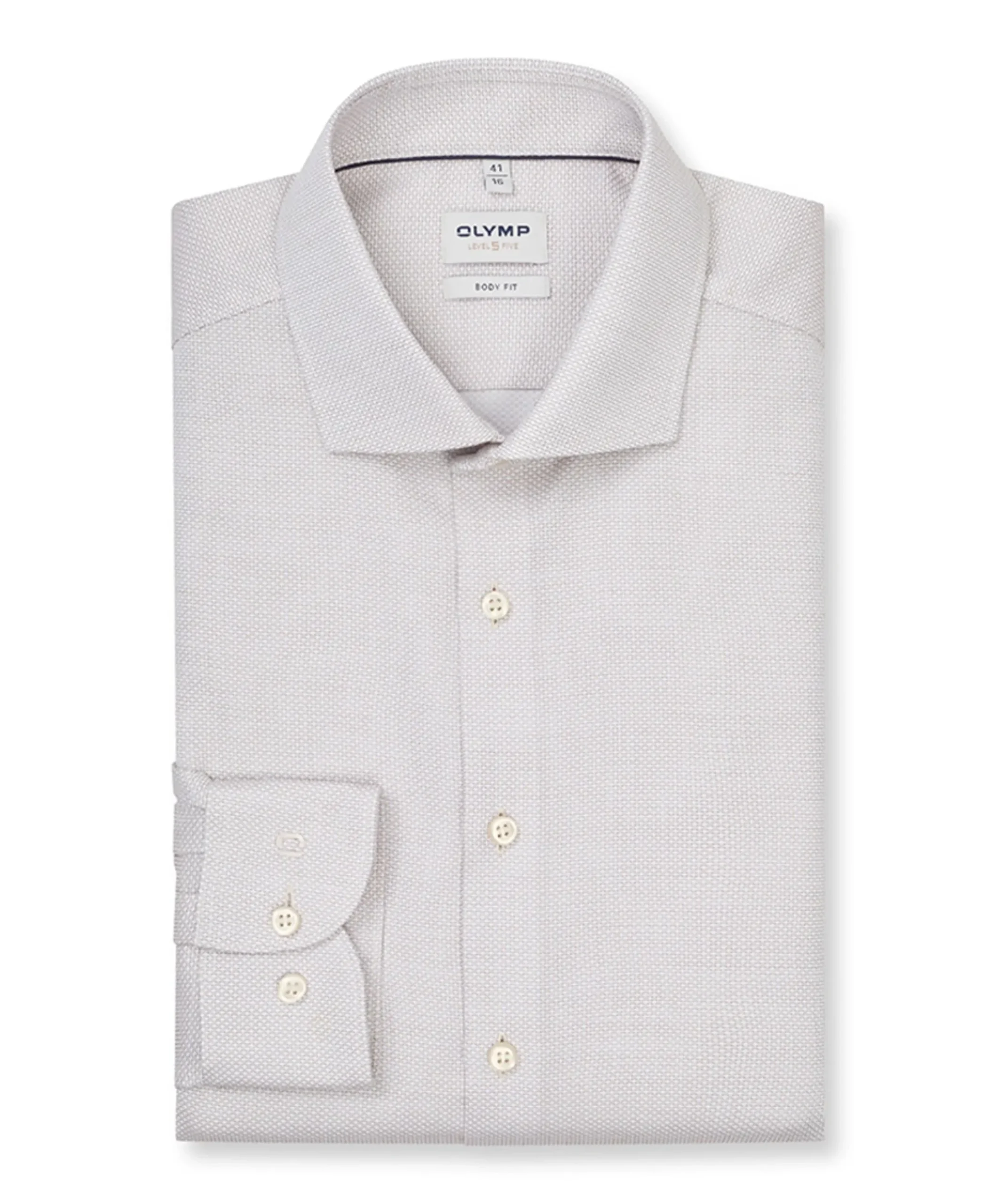 Heren overhemd lange mouw beige