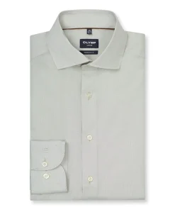 Heren overhemd lange mouw beige