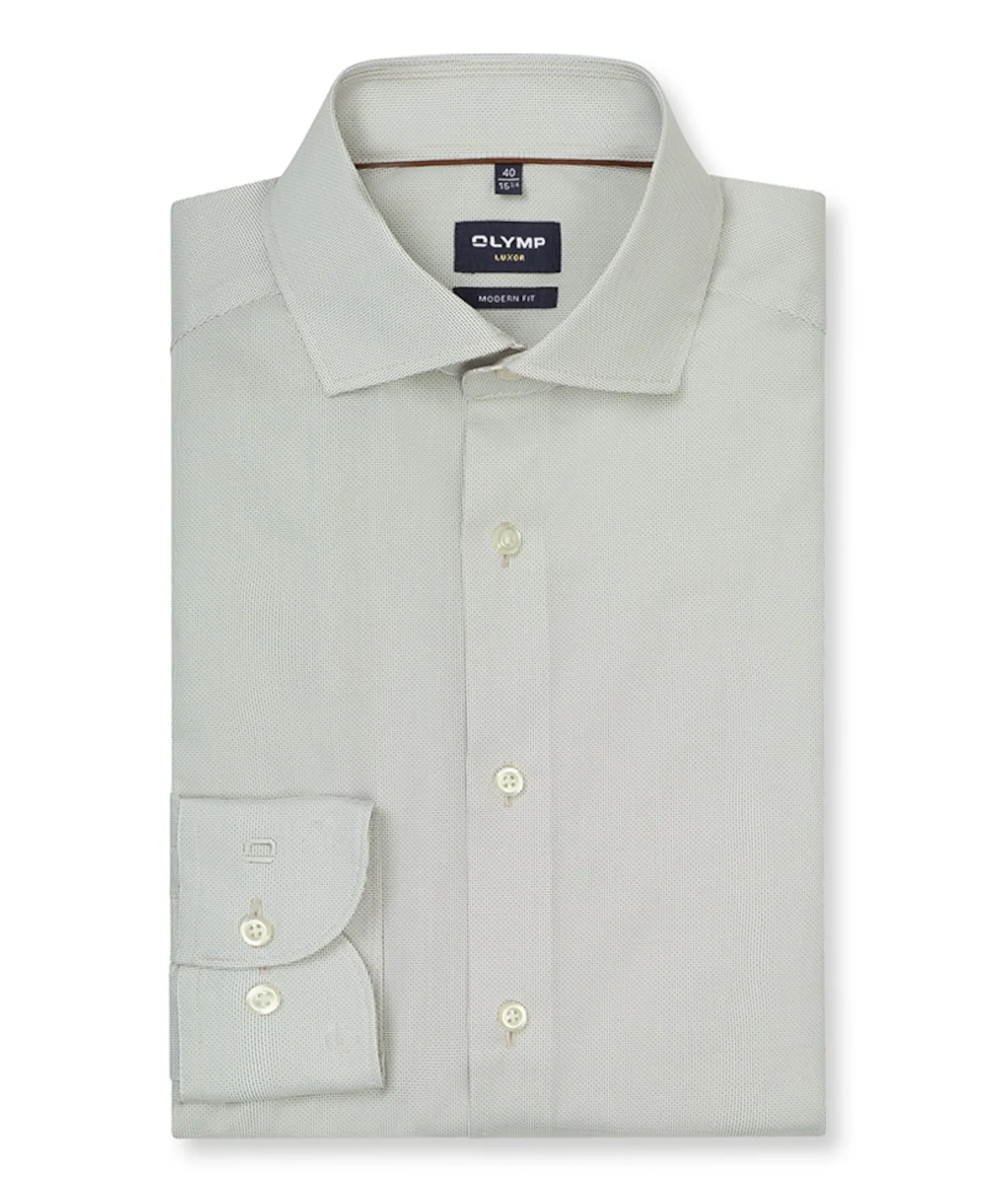 Heren overhemd lange mouw beige