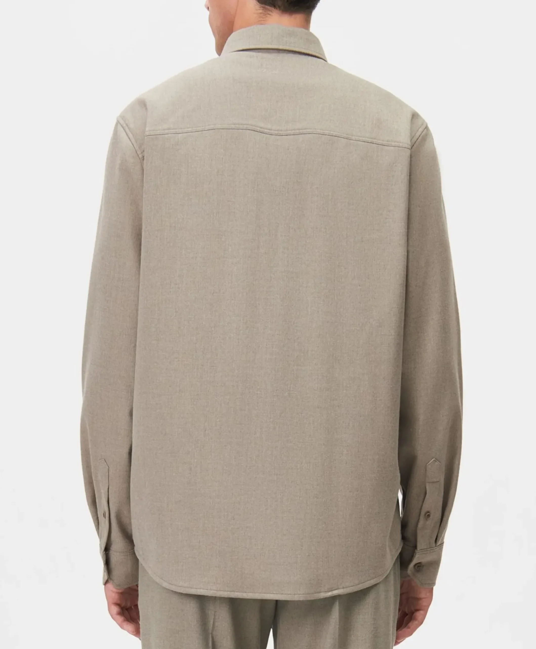 Heren overhemd lange mouw beige