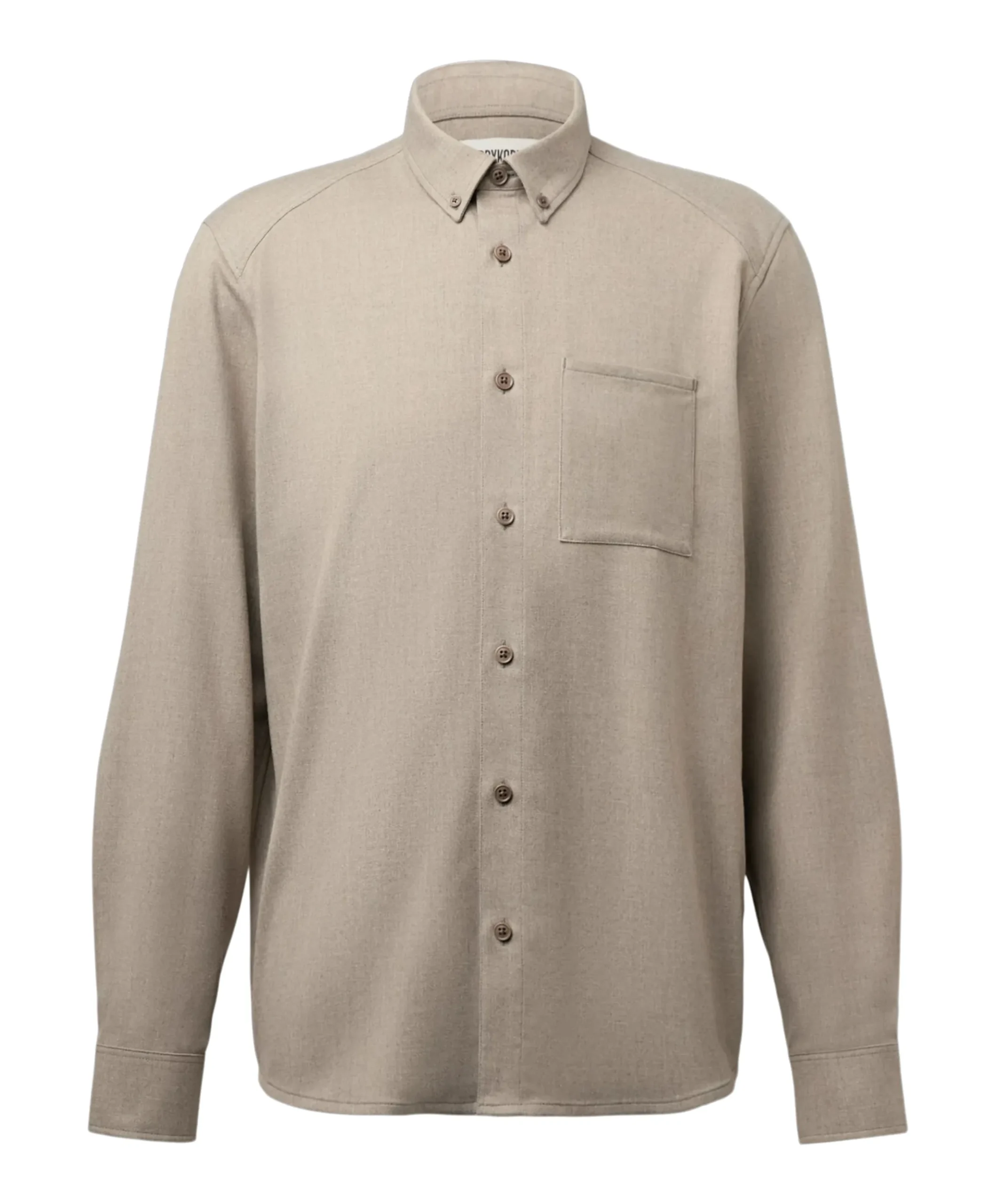 Heren overhemd lange mouw beige