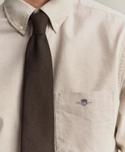 Heren overhemd lange mouw beige