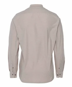 Heren overhemd lange mouw beige