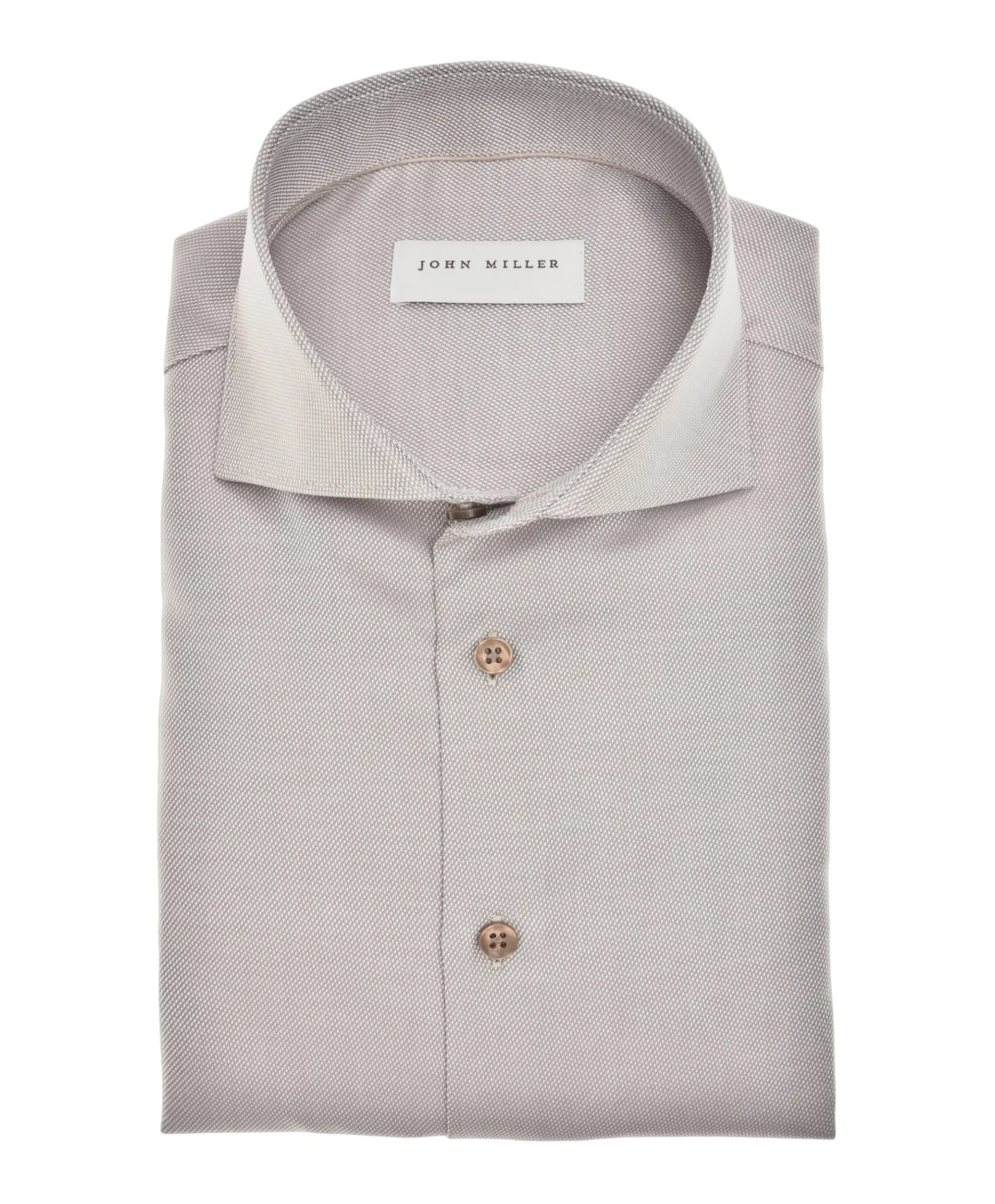 Heren overhemd lange mouw beige