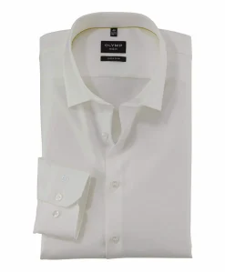 Heren overhemd lange mouw beige