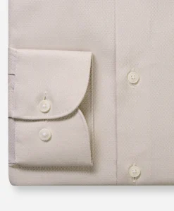 Heren overhemd lange mouw beige