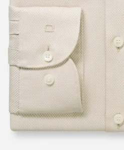Heren overhemd lange mouw beige