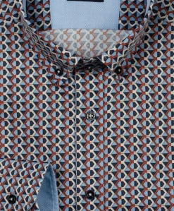 Heren overhemd lange mouw blauw