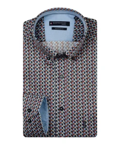 Heren overhemd lange mouw blauw