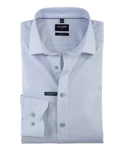 Heren overhemd lange mouw blauw