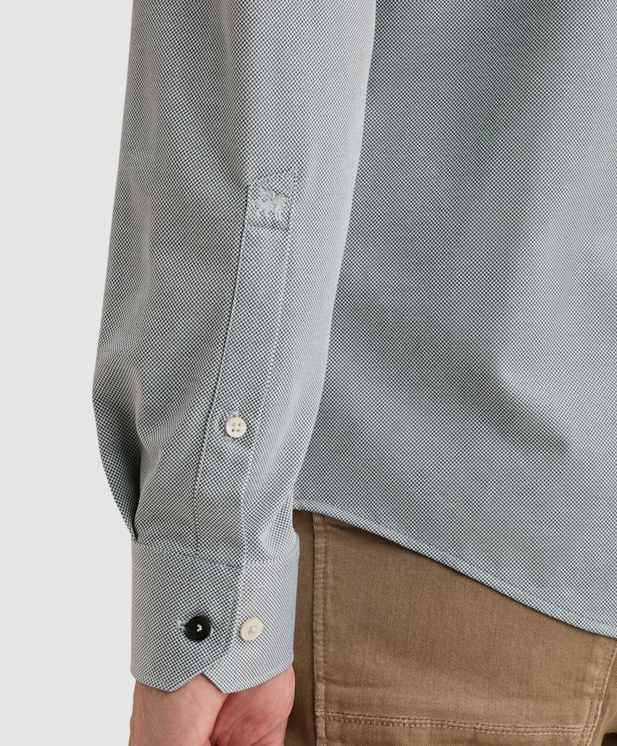 Heren overhemd lange mouw blauw