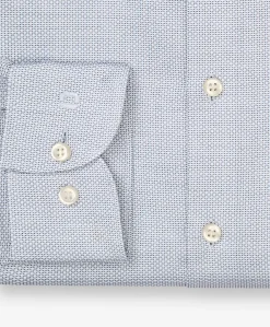 Heren overhemd lange mouw blauw