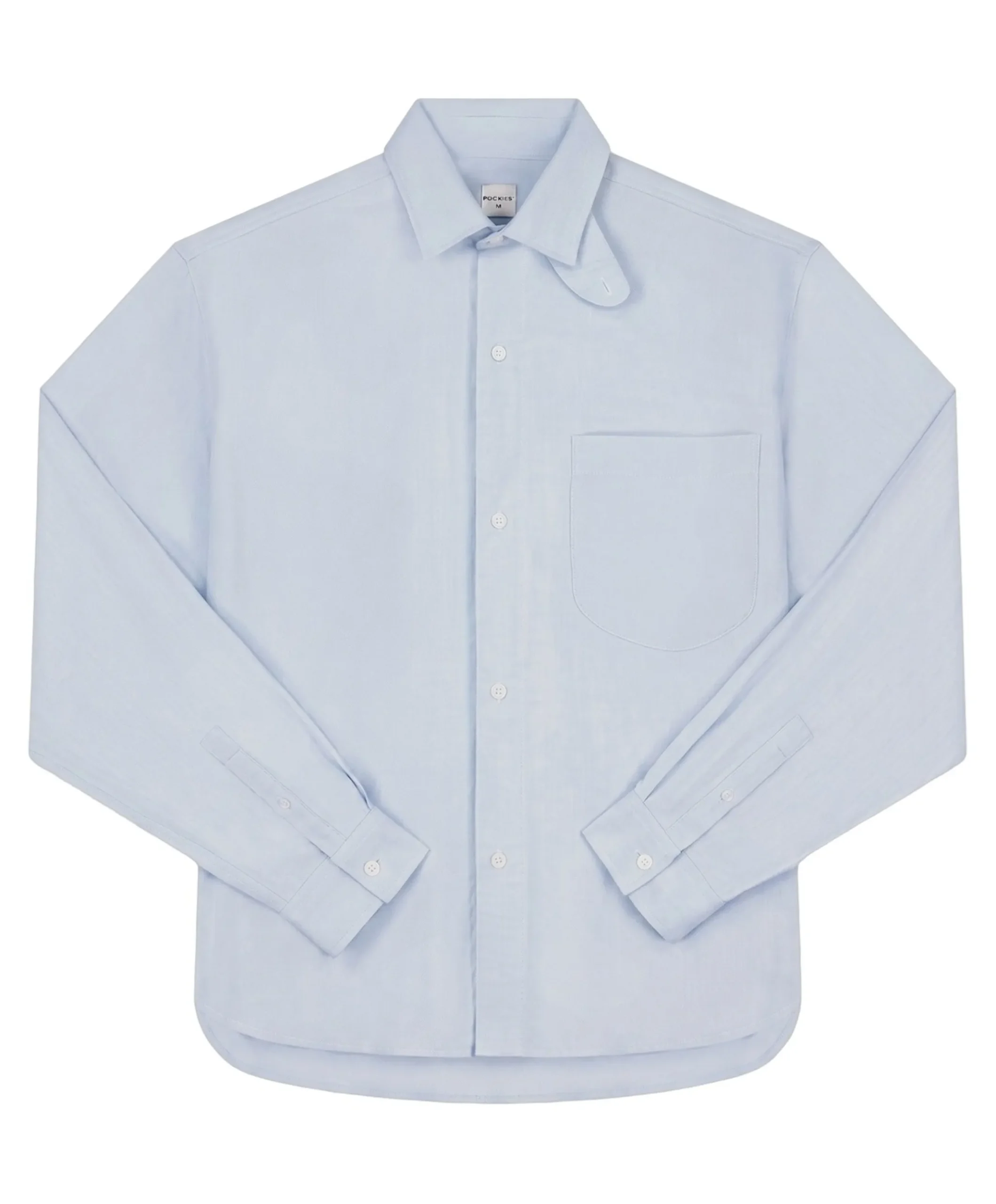 Heren overhemd lange mouw blauw