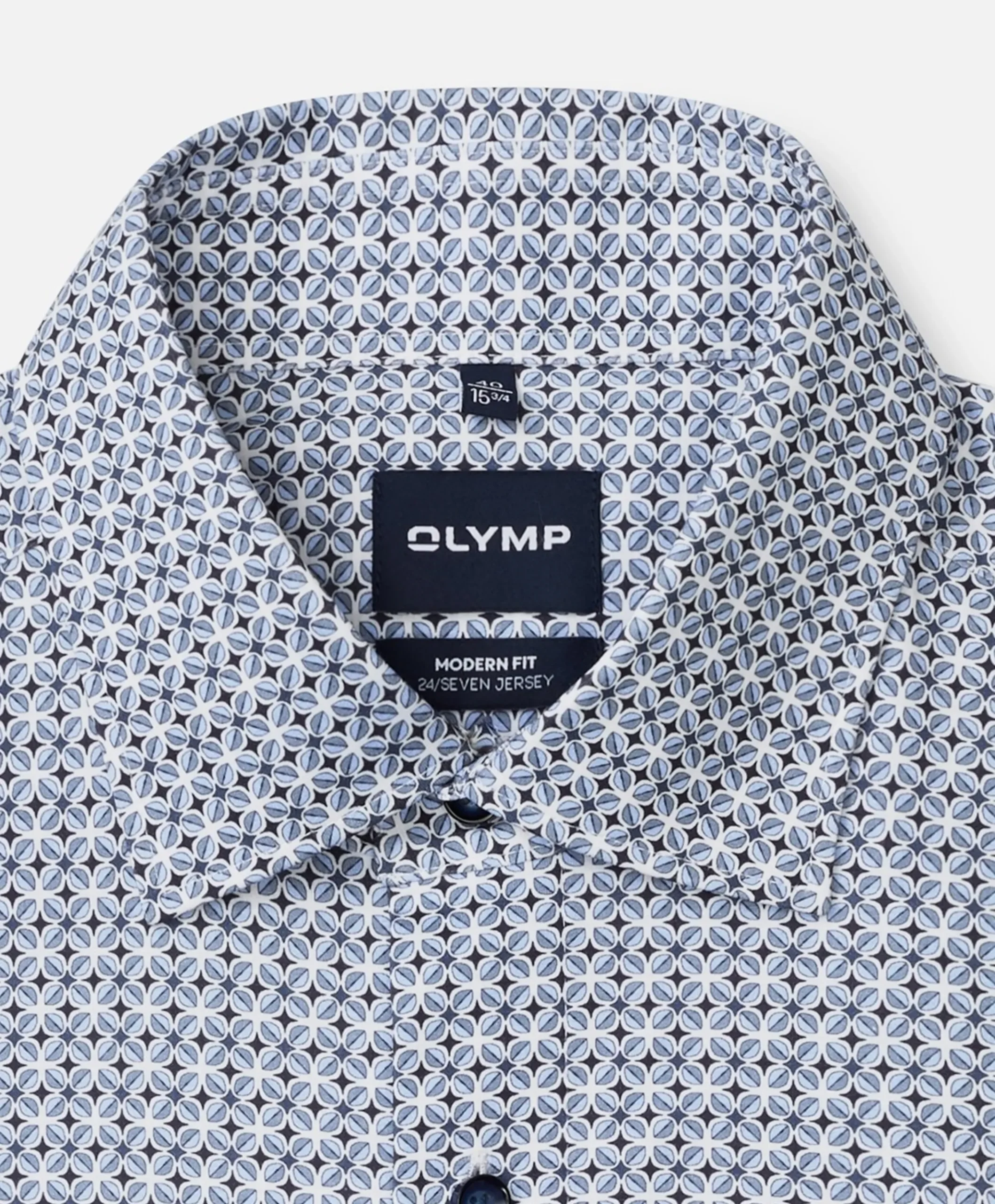 Heren overhemd lange mouw blauw