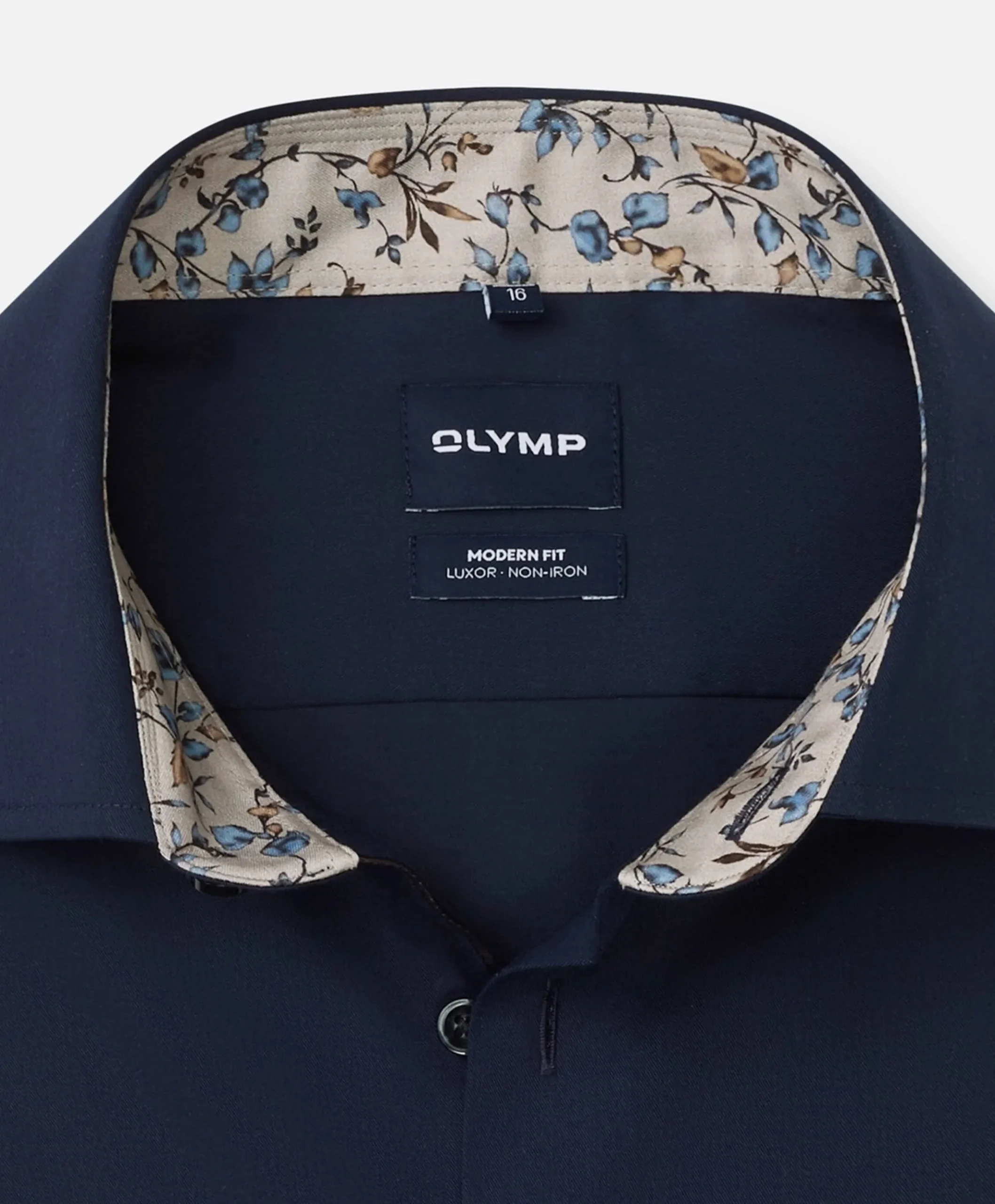 Heren overhemd lange mouw blauw
