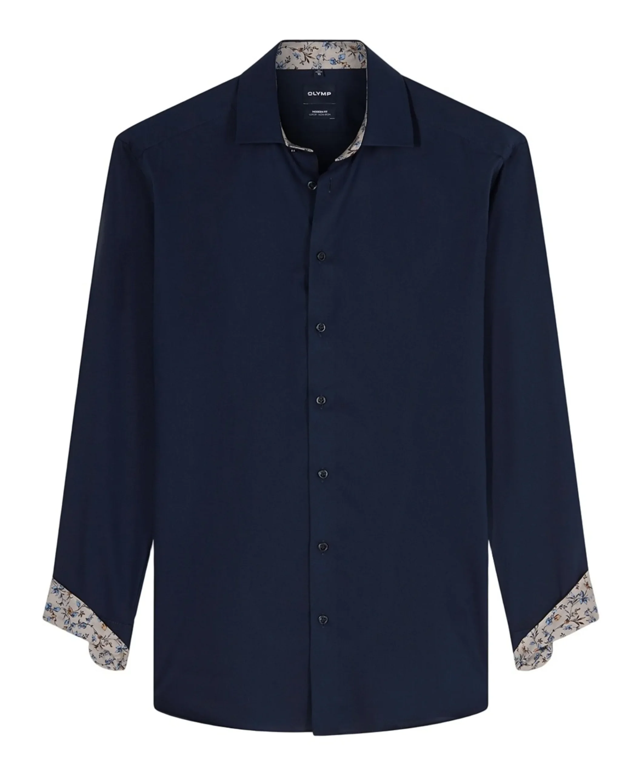 Heren overhemd lange mouw blauw
