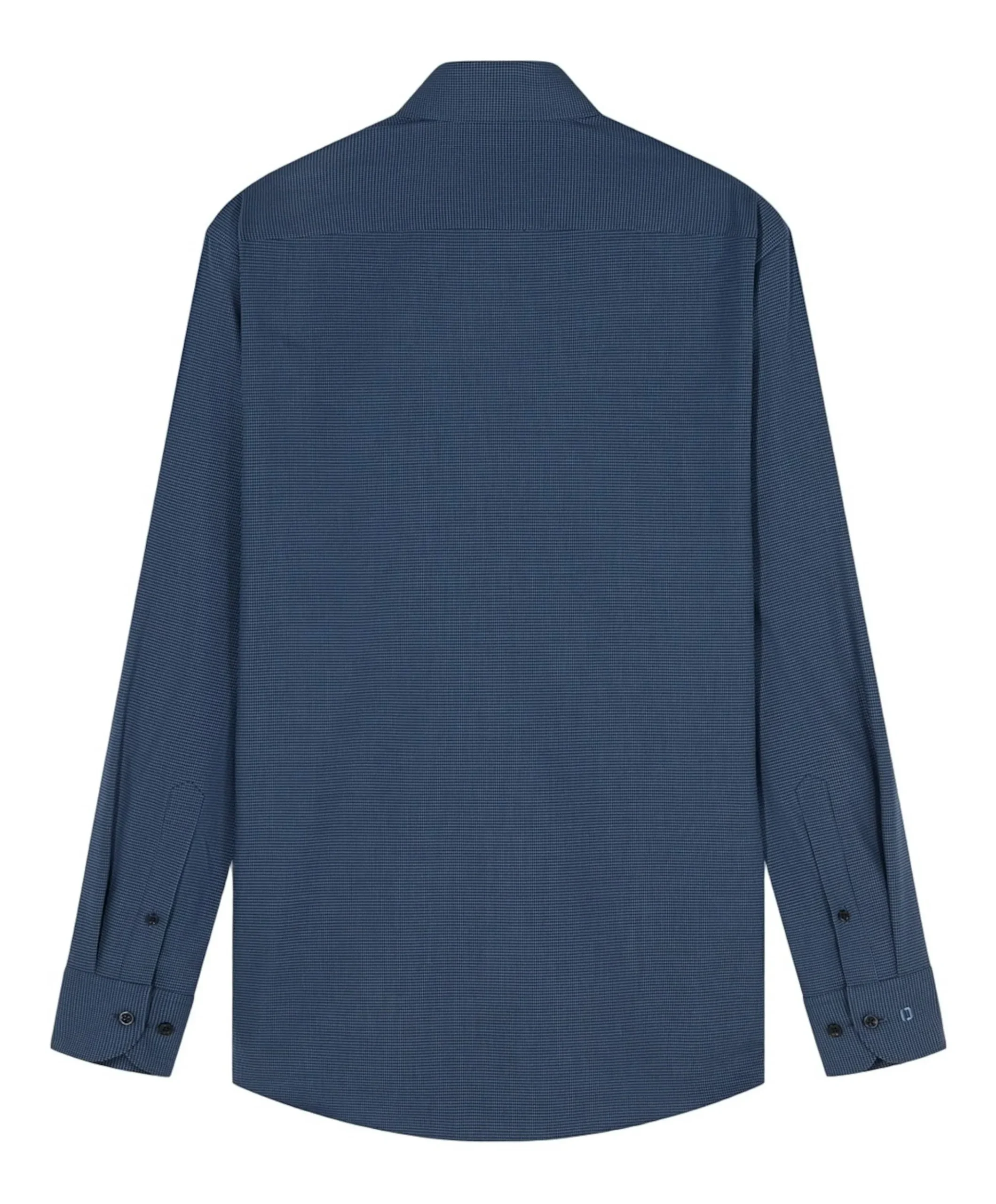 Heren overhemd lange mouw blauw