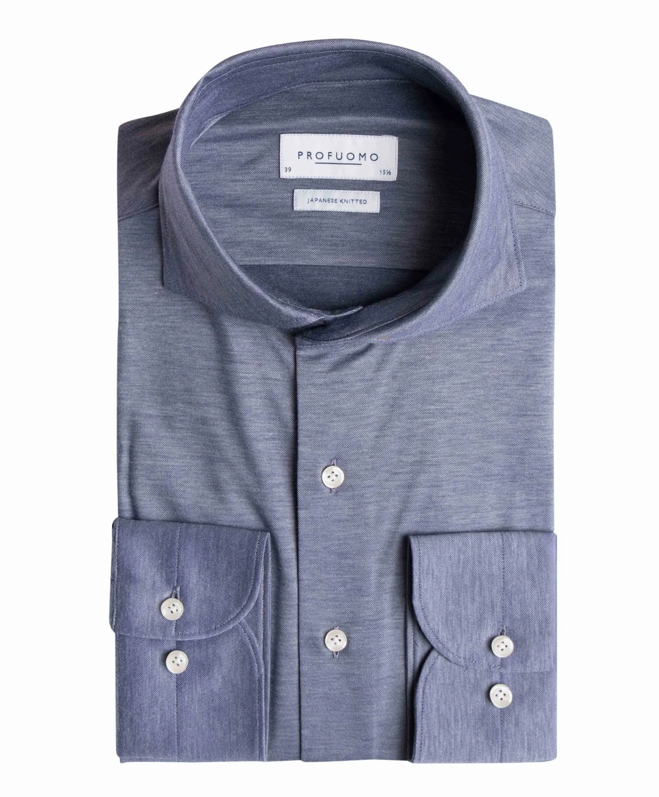 Heren overhemd lange mouw blauw