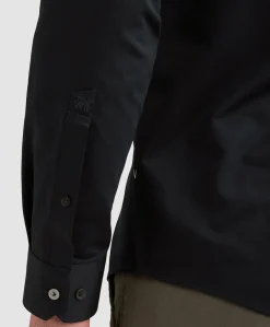 Heren overhemd lange mouw blauw