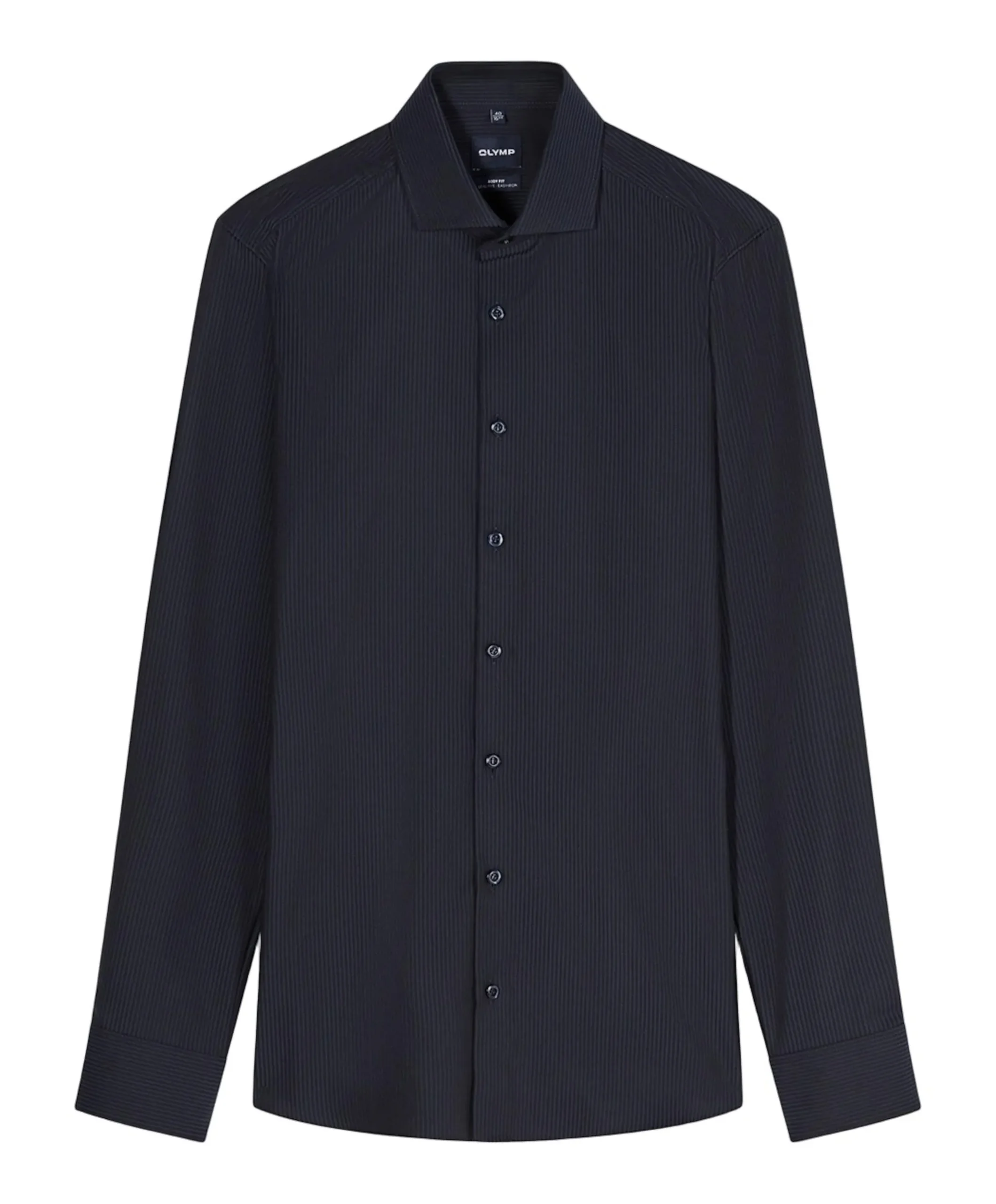 Heren overhemd lange mouw blauw