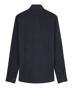 Heren overhemd lange mouw blauw