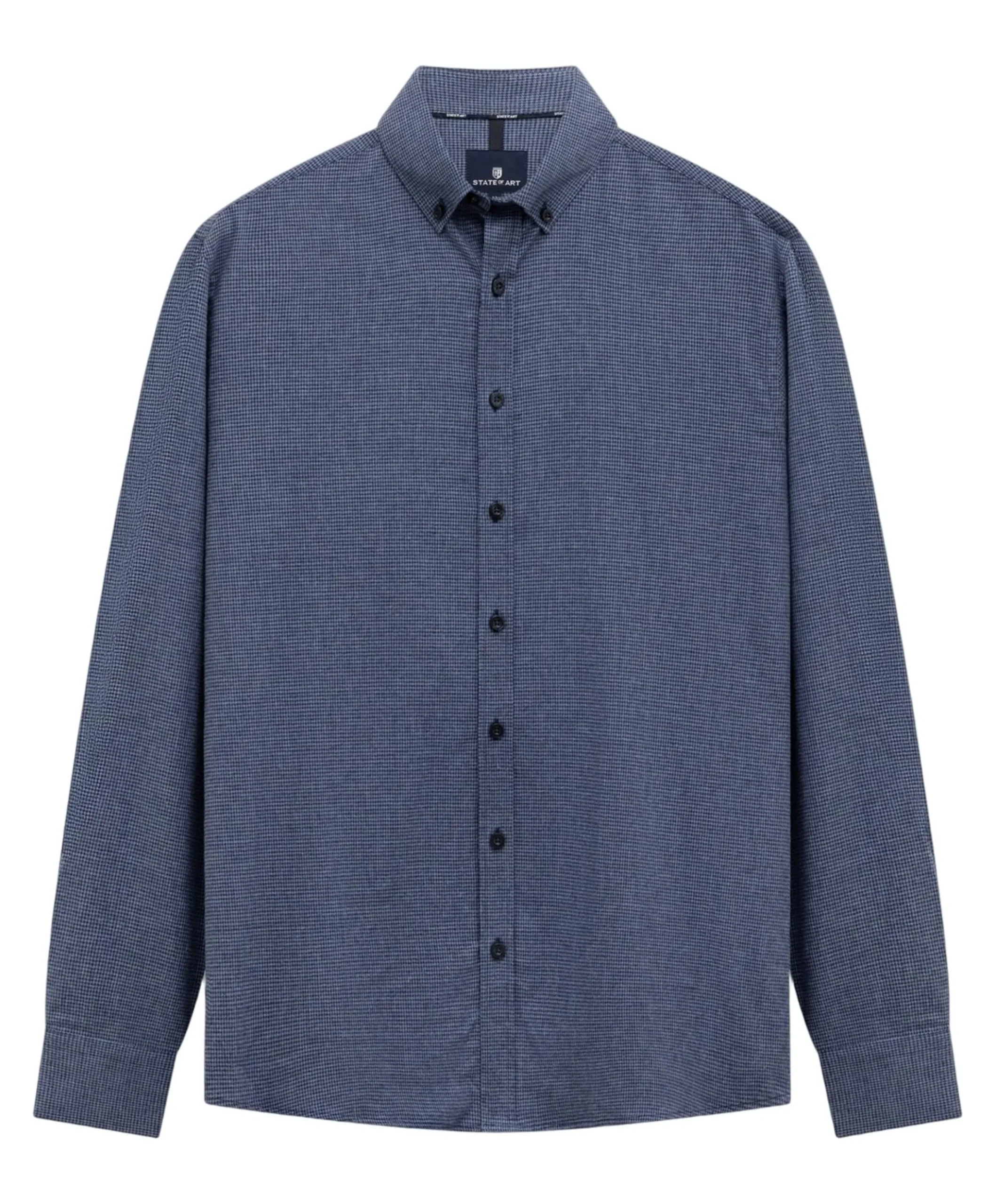 Heren overhemd lange mouw blauw