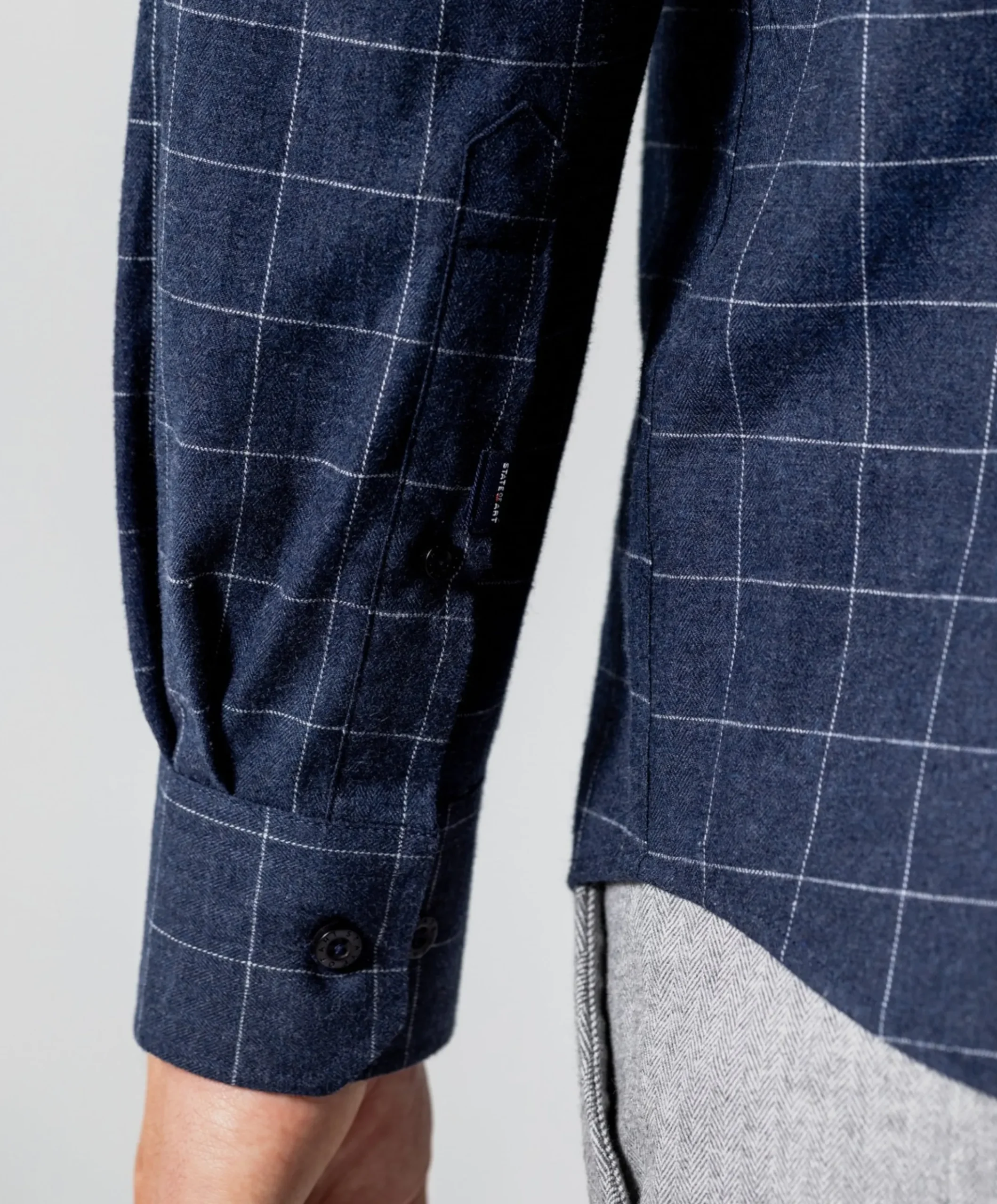 Heren overhemd lange mouw blauw